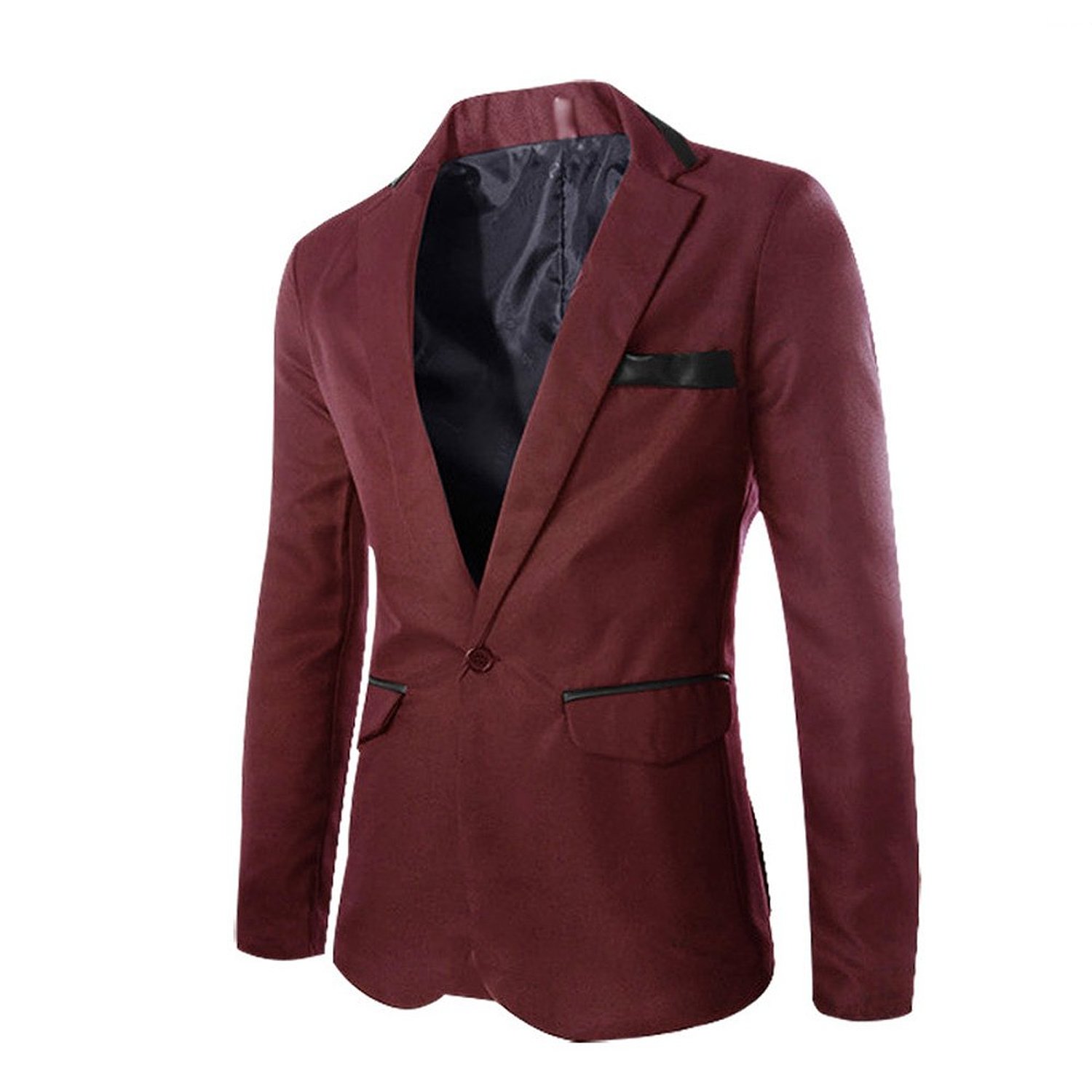 Your Gallery Men's Slim Fit Stylish Casual One Button Suit Jacket Blazers